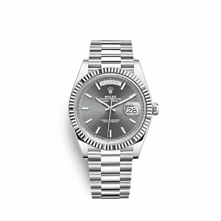 Rolex Day-Date 40 Platinum - Fluted / Slate 228236-0013 (M228236-0013)
